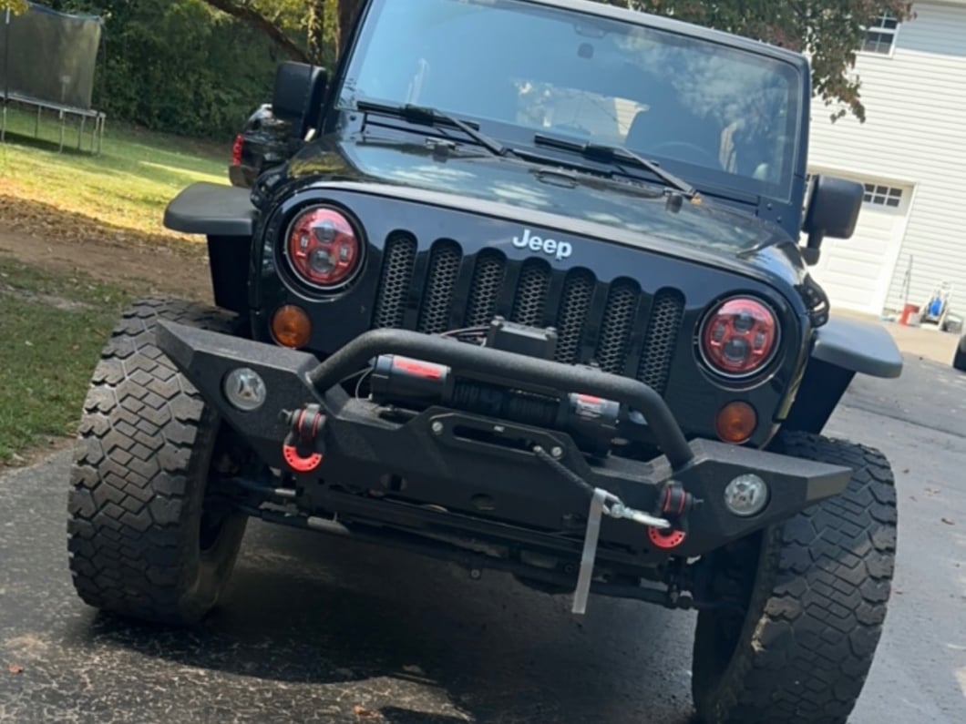 Raxiom 7-Inch LED Headlights; Red Housing; Clear Lens (07-18 Jeep Wrangler JK)