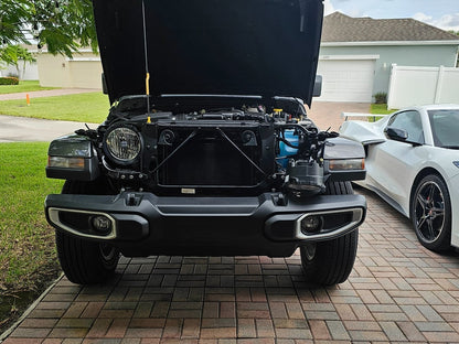 Raxiom Axial Series 9-Inch Angel Eye LED Headlights and LED Fog Lights; Black Housing; Clear Lens (20-25 Jeep Gladiator JT)