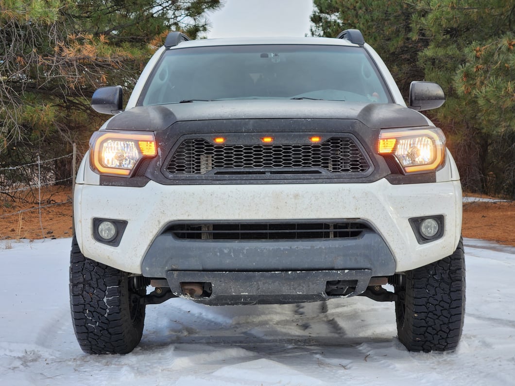 Raxiom Axial Series Headlights with Sequential LED Bar; Black Housing; Clear Lens (12-15 Tacoma)