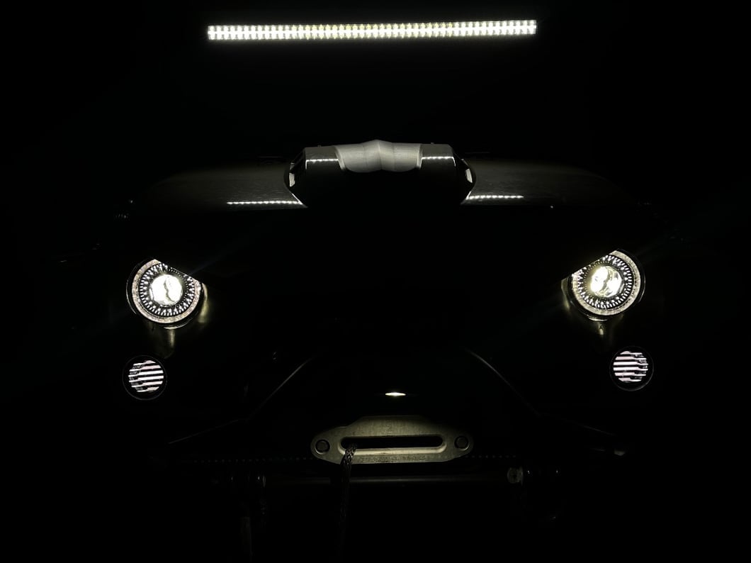 Raxiom Axial Series 7-Inch Dragon Eye LED Headlights; Black Housing; Clear Lens (07-18 Jeep Wrangler JK)