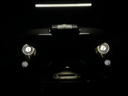 Raxiom Axial Series 7-Inch Dragon Eye LED Headlights; Black Housing; Clear Lens (07-18 Jeep Wrangler JK)