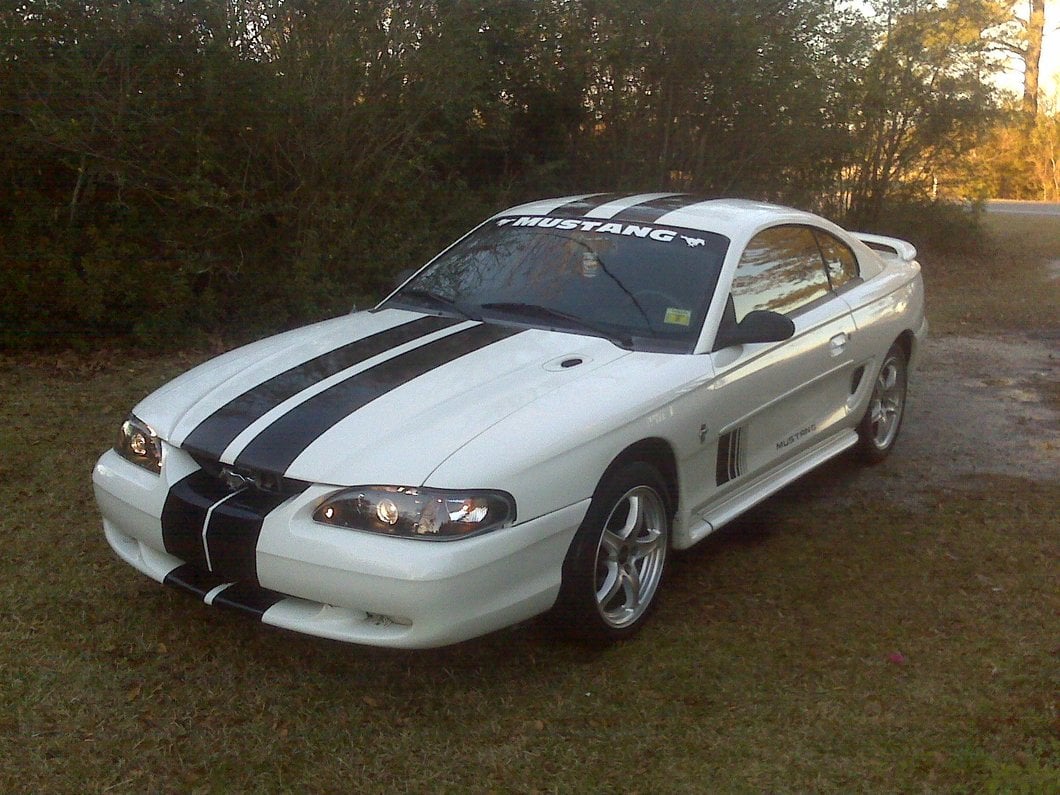 Raxiom LED Halo Projector Headlights; Black Housing; Smoked Lens (94-98 Mustang)