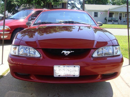 Raxiom Axial Series Cobra Style Headlights; Chrome Housing; Clear Lens (94-98 Mustang)