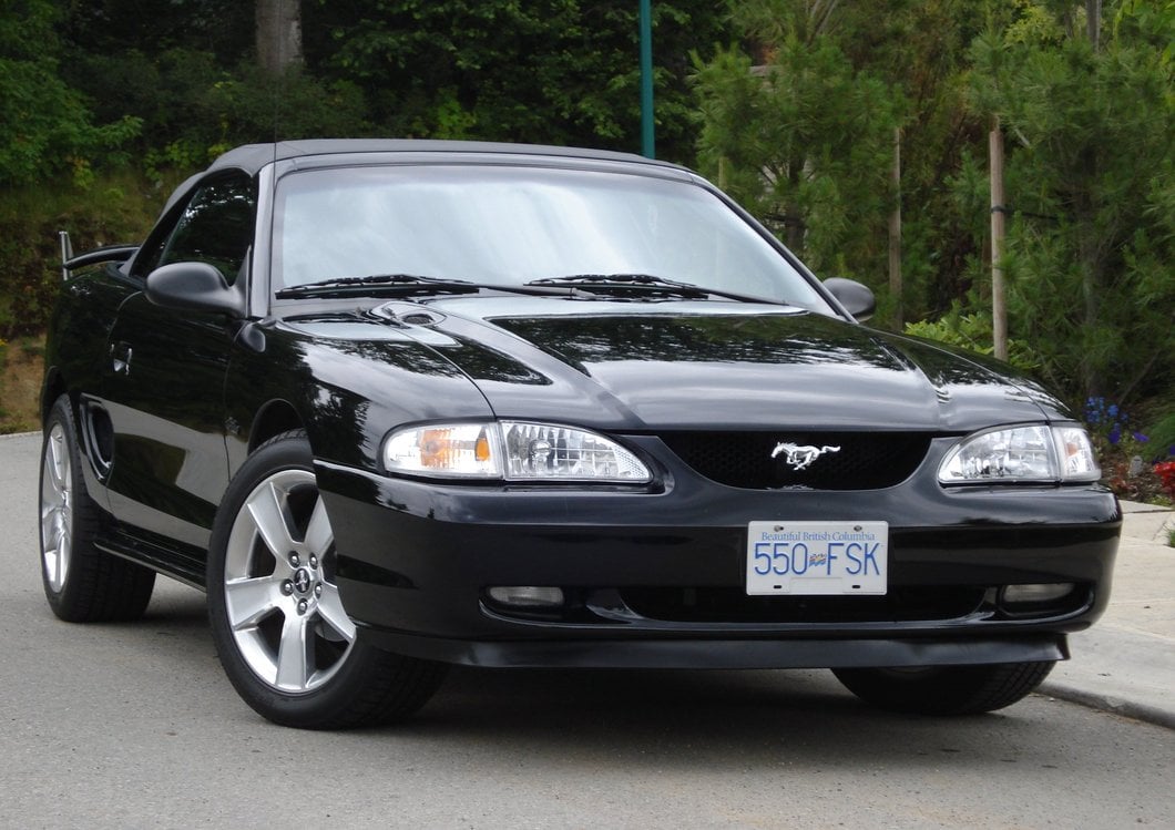 Raxiom Axial Series Cobra Style Headlights; Chrome Housing; Clear Lens (94-98 Mustang)