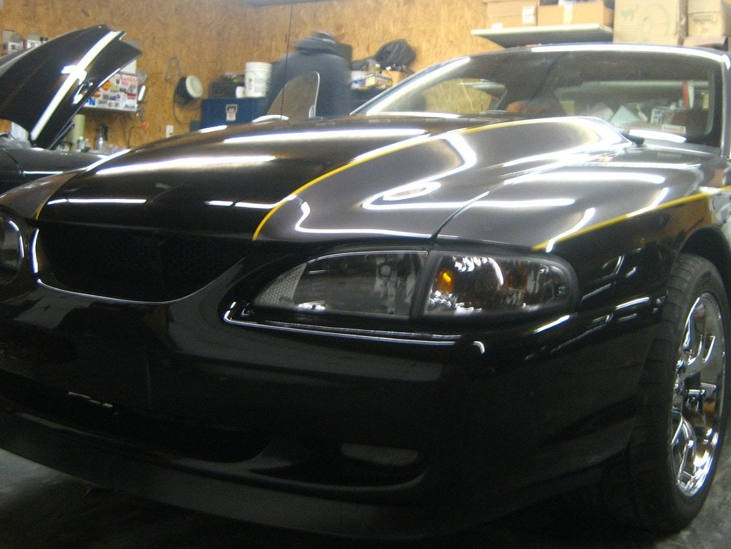 Raxiom Axial Series Cobra Style Headlights; Black Housing; Clear Lens (94-98 Mustang)