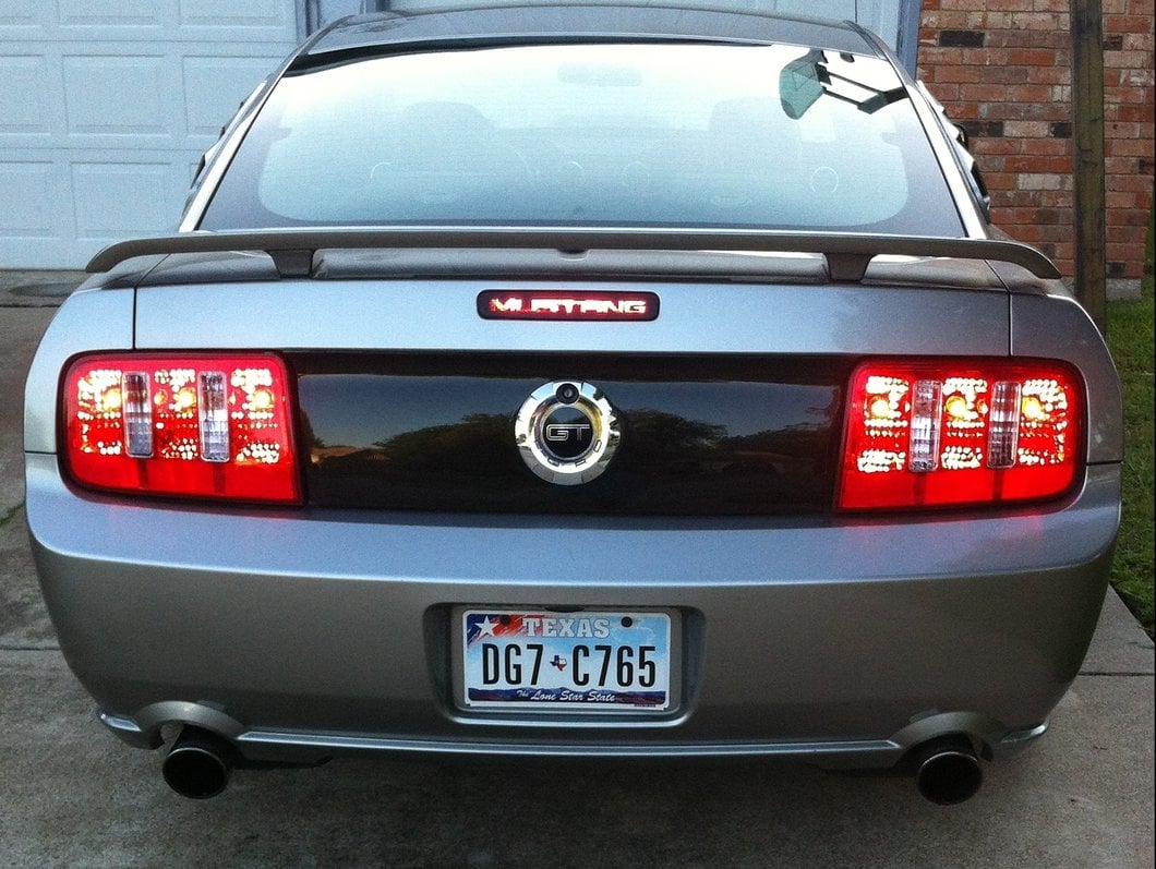 Raxiom Coyote Tail Lights; Chrome Housing; Red/Clear Lens (05-09 Mustang)