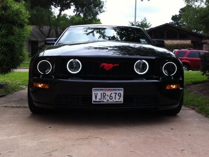 Raxiom Axial Series CCFL Halo Projector Headlights; Black Housing; Smoked Lens (05-09 Mustang w/ Factory Halogen Headlights, Excluding GT500)