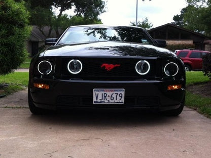 Raxiom Axial Series CCFL Halo Projector Headlights; Black Housing; Smoked Lens (05-09 Mustang w/ Factory Halogen Headlights, Excluding GT500)