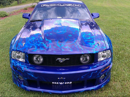 Raxiom LED Halo Projector Headlights; Chrome Housing; Clear Lens (05-09 Mustang w/ Factory Halogen Headlights, Excluding GT500)