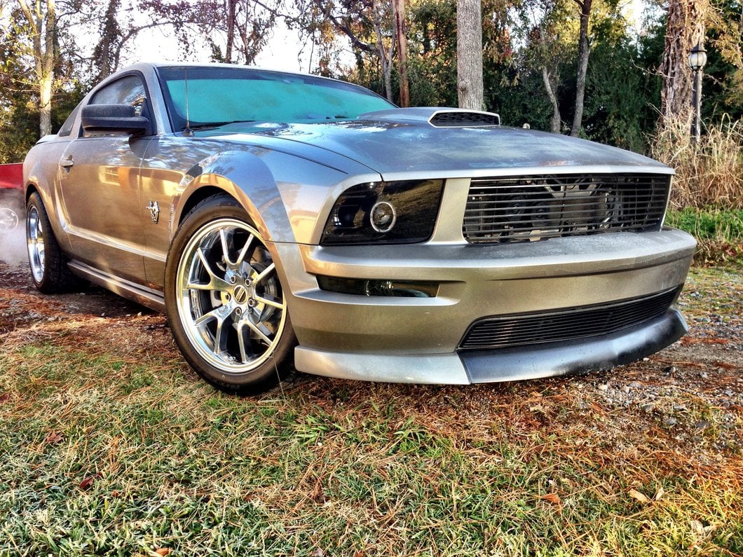 Raxiom 2010 Style LED Halo Headlights; Black Housing; Smoked Lens (05-09 Mustang w/ Factory Halogen Headlights, Excluding GT500)