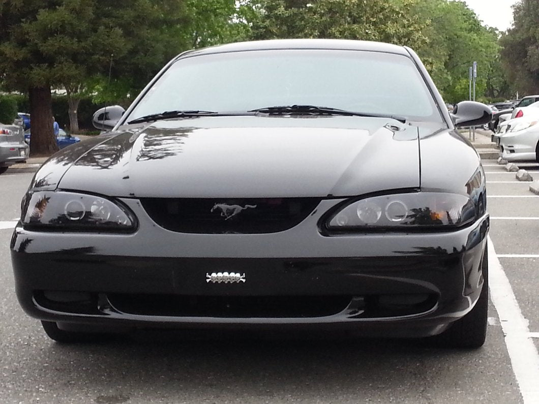 Raxiom LED Halo Projector Headlights; Black Housing; Smoked Lens (94-98 Mustang)