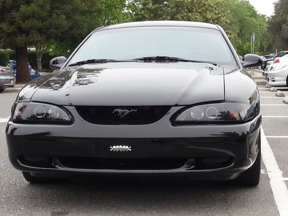 Raxiom LED Halo Projector Headlights; Black Housing; Smoked Lens (94-98 Mustang)