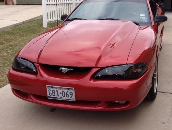 Raxiom LED Halo Projector Headlights; Black Housing; Smoked Lens (94-98 Mustang)