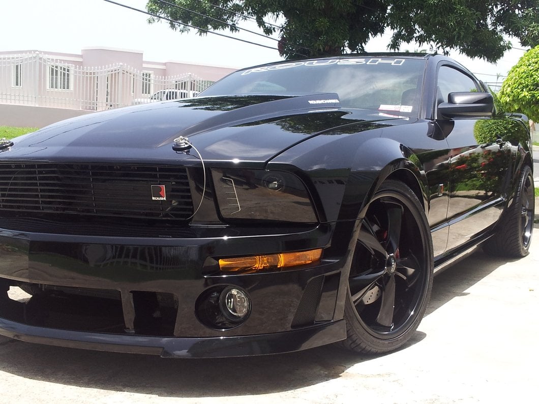 Raxiom LED Halo Projector Headlights; Black Housing; Smoked Lens (05-09 Mustang w/ Factory Halogen Headlights, Excluding GT500)
