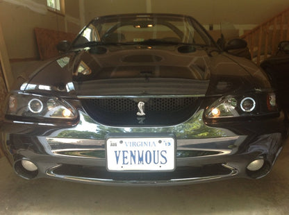 Raxiom LED Halo Projector Headlights; Black Housing; Smoked Lens (94-98 Mustang)