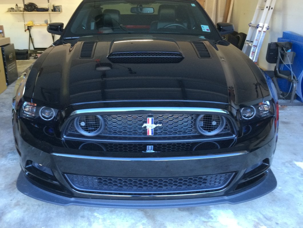 Raxiom LED Halo Projector Headlights; Black Housing; Smoked Lens (13-14 Mustang w/ Factory HID Headlights)
