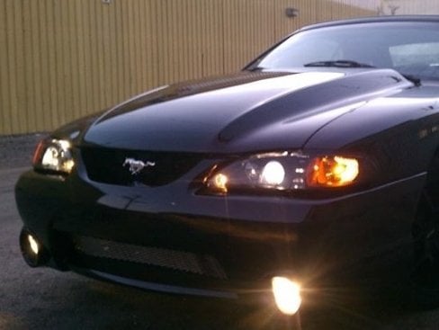 Raxiom LED Halo Projector Headlights; Black Housing; Smoked Lens (94-98 Mustang)