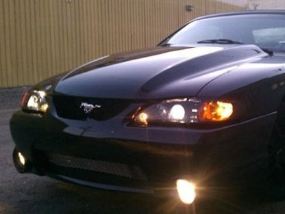 Raxiom LED Halo Projector Headlights; Black Housing; Smoked Lens (94-98 Mustang)