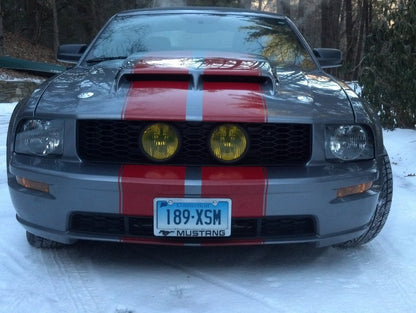 Raxiom Axial Series Stock Replacement Headlights; Black Housing; Clear Lens (05-09 Mustang w/ Factory Halogen Headlights, Excluding GT500)