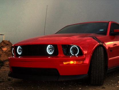 Raxiom Axial Series CCFL Halo Projector Headlights; Black Housing; Smoked Lens (05-09 Mustang w/ Factory Halogen Headlights, Excluding GT500)