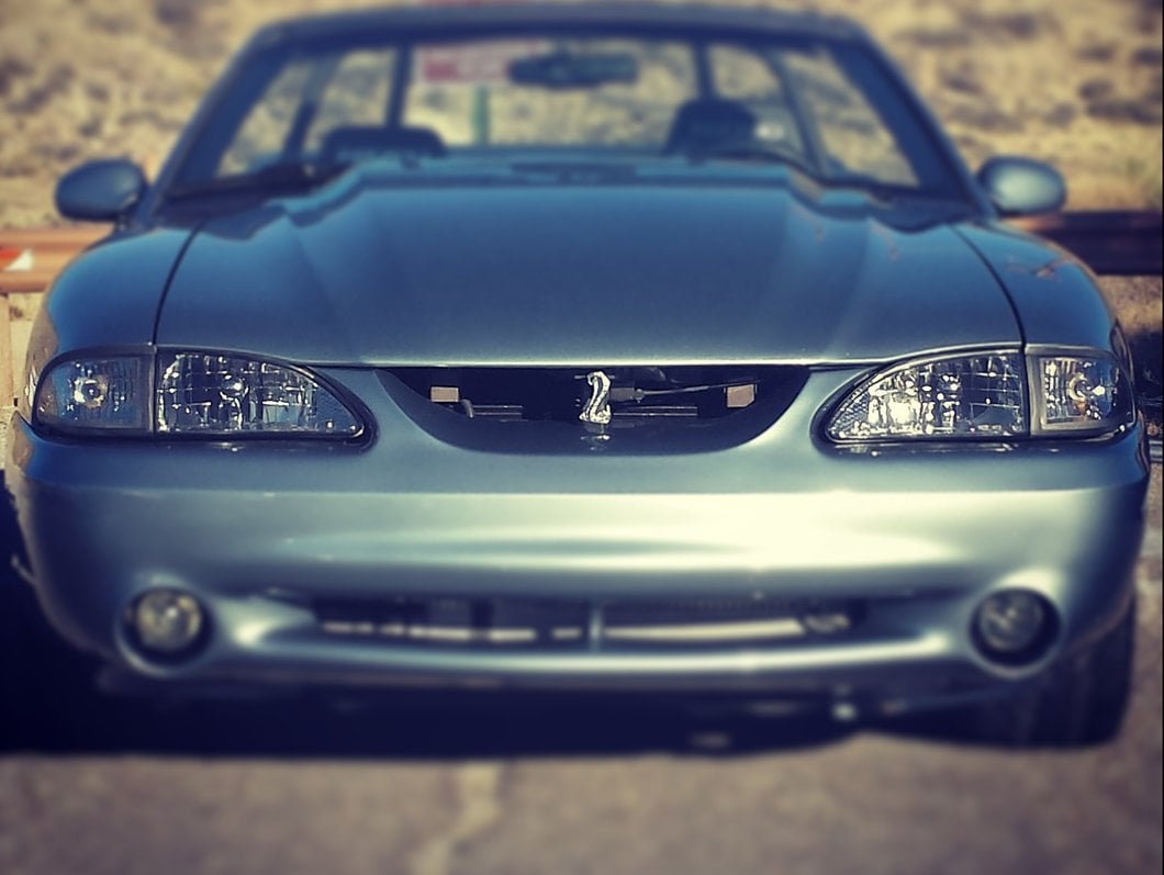 Raxiom Axial Series Cobra Style Headlights; Black Housing; Clear Lens (94-98 Mustang)