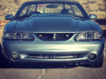 Raxiom Axial Series Cobra Style Headlights; Black Housing; Clear Lens (94-98 Mustang)