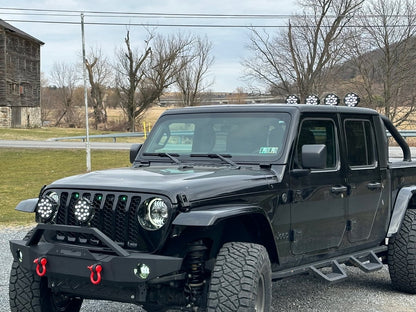 Raxiom Axial Series 9-Inch Angel Eye LED Headlights; Black Housing; Clear Lens (20-25 Jeep Gladiator JT)