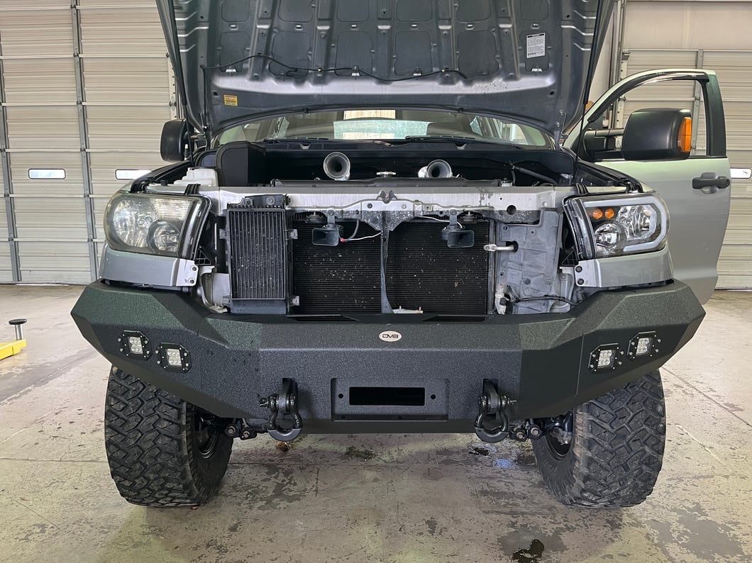 Raxiom Axial Series Headlights with LED Bar; Black Housing; Clear Lens (07-13 Tundra w/o Level Adjuster)