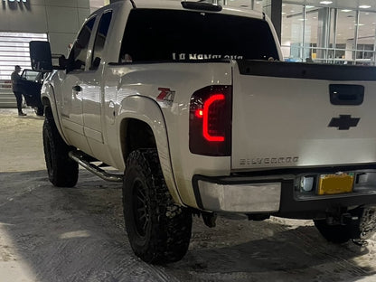 Raxiom Axial Series LED Tail Lights; Black Housing; Smoked Lens (07-13 Silverado 1500)