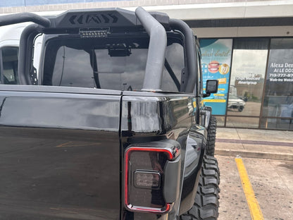 Raxiom LED Tail Lights; Black Housing; Smoked Lens (20-25 Jeep Gladiator JT w/ Factory Halogen Tail Lights & w/o Blind Spot Detection))