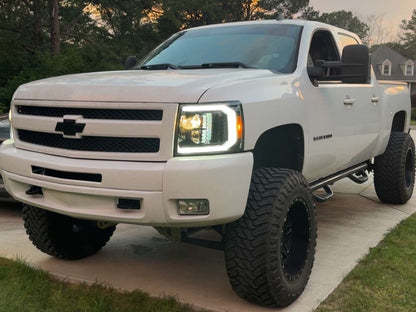 Raxiom LED Halo Surround Headlights; Black Housing; Clear Lens (07-13 Silverado 1500)