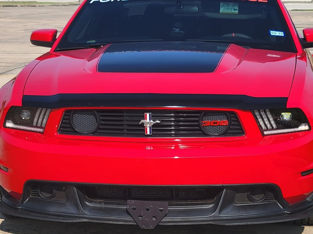 Raxiom LED Projector Headlights with DRL and Sequential Turn Signals; Black Housing; Clear Lens (10-12 Mustang w/ Factory Halogen Headlights)