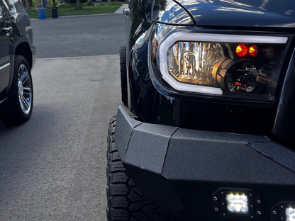 Raxiom Axial Series Headlights with Sequential LED Bar; Black Housing; Clear Lens (07-13 Tundra w/o Level Adjuster)