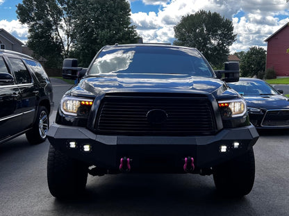 Raxiom Axial Series Headlights with Sequential LED Bar; Black Housing; Clear Lens (07-13 Tundra w/o Level Adjuster)