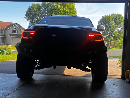 Raxiom Axial Series Headlights with Sequential LED Bar; Black Housing; Clear Lens (07-13 Tundra w/o Level Adjuster)