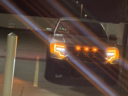 Raxiom CXR Series LED Headlights with Amber DRL; Black Housing; Clear Lens (09-14 F-150)
