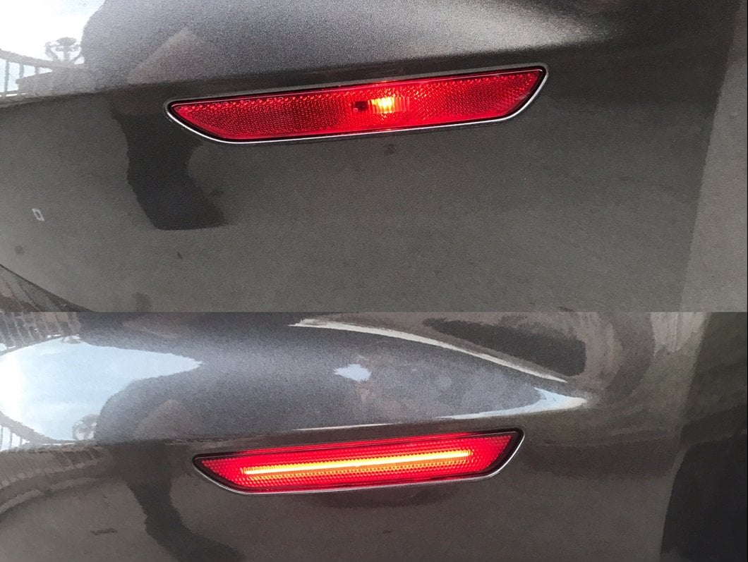 Raxiom Axial Series LED Side Marker Lights; Rear; Red (15-23 Mustang)