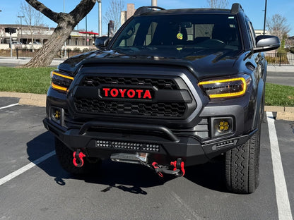 Raxiom CXR Series V2 LED Projector Headlights; Black Housing; Clear Lens (16-23 Tacoma w/ Factory Halogen DRL)