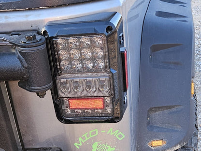 Raxiom Axial Series Lux LED Tail Lights; Black Housing; Clear Lens (07-18 Jeep Wrangler JK)