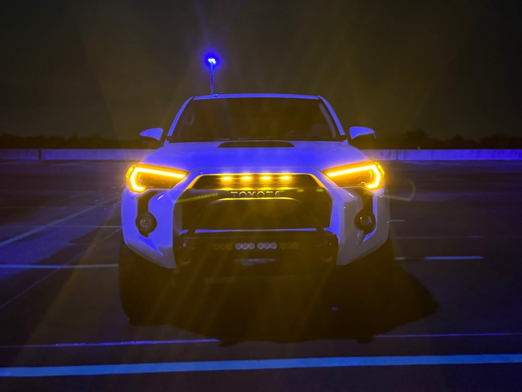 Raxiom CXR Series LED Headlights with Amber DRL; Black Housing; Clear Lens (14-24 4Runner w/ Factory Halogen Headlights)