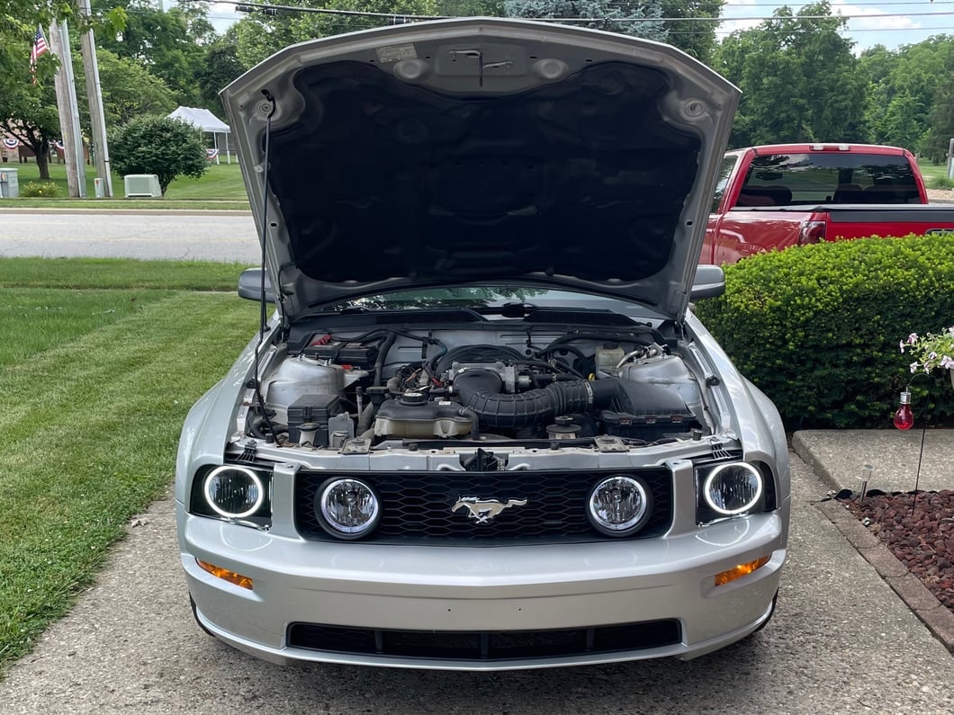 Raxiom Axial Series CCFL Halo Projector Headlights and LED Halo Fog Lights; Smoked (05-09 Mustang w/ Factory Halogen Headlights, Excluding GT500)