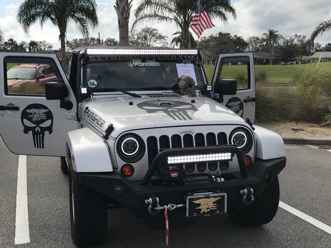 Raxiom 50-Inch Straight Dual Row LED Light Bar; Flood/Spot Combo Beam (07-18 Jeep Wrangler JK)