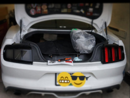 Raxiom Profile LED Tail Lights; Gloss Black Housing; Smoked Lens (15-23 Mustang)