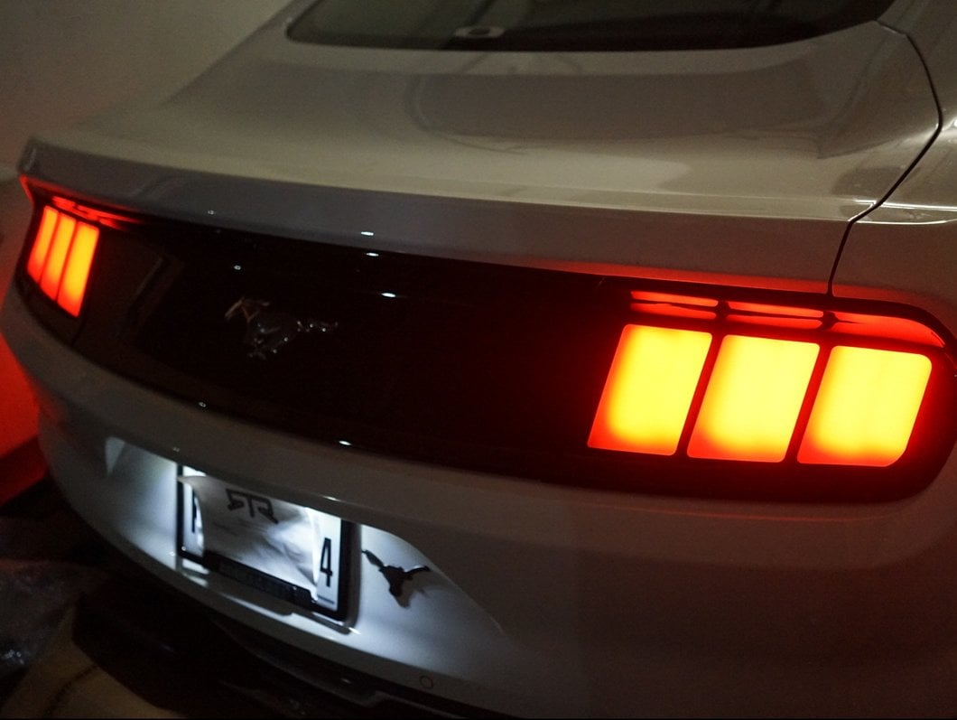 Raxiom Profile LED Tail Lights; Gloss Black Housing; Smoked Lens (15-23 Mustang)