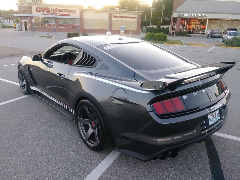 Raxiom Profile LED Tail Lights; Gloss Black Housing; Red Lens (15-23 Mustang)