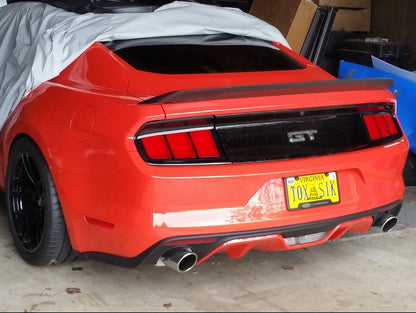 Raxiom Profile LED Tail Lights; Gloss Black Housing; Red Lens (15-23 Mustang)