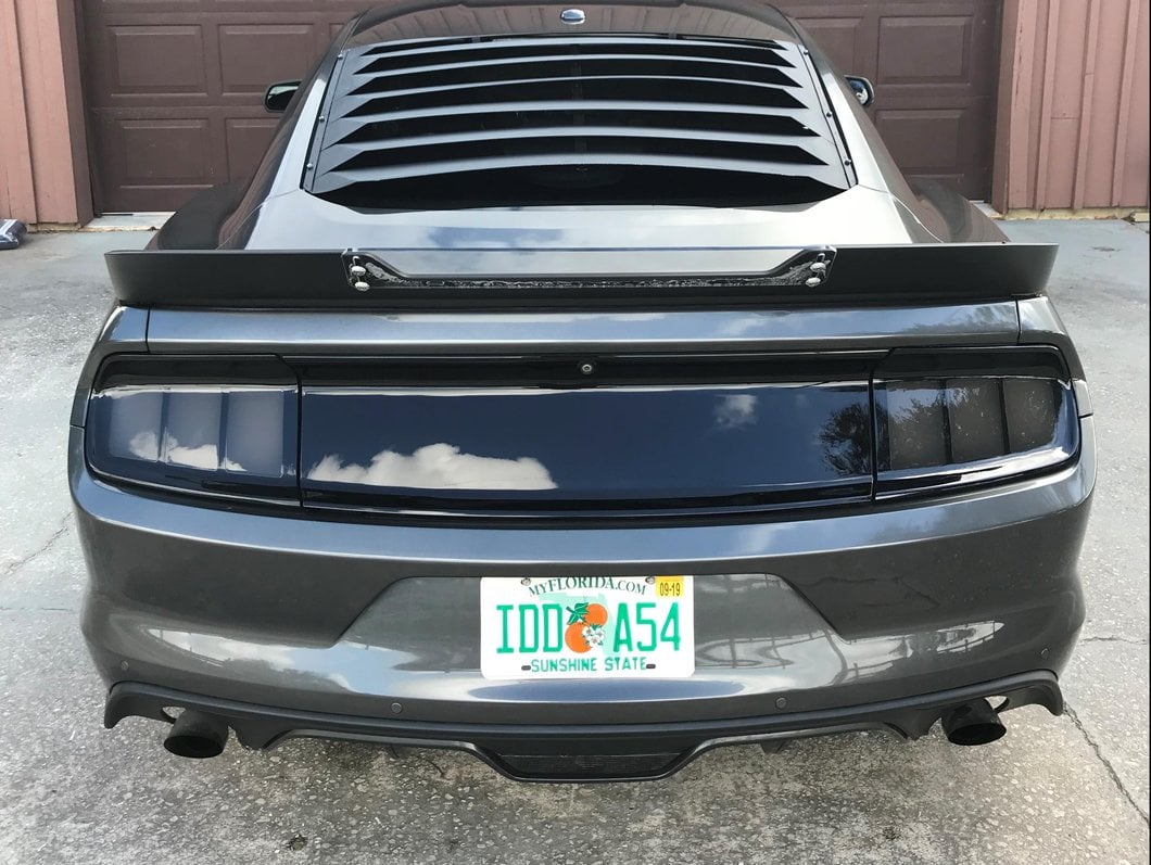 Raxiom Profile LED Tail Lights; Gloss Black Housing; Smoked Lens (15-23 Mustang)