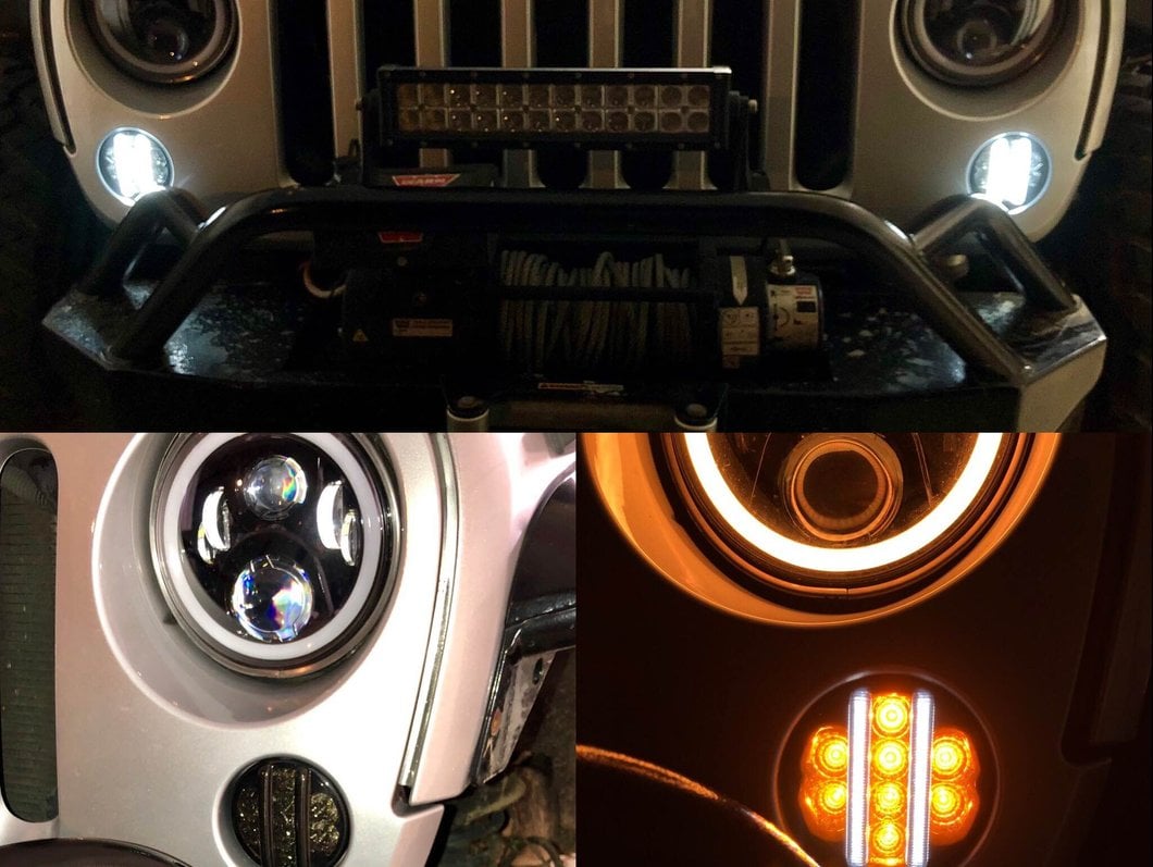 Raxiom Axial Series LED Front Turn Signals; Smoked (07-18 Jeep Wrangler JK)