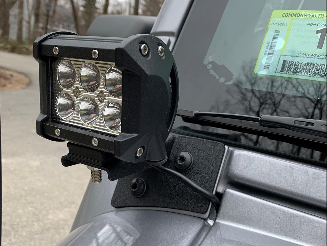 Raxiom Windshield Mounted Light Brackets (07-18 Jeep Wrangler JK)