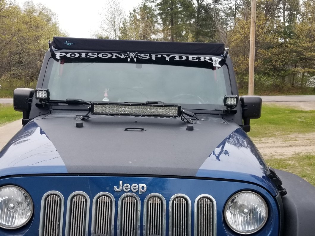 Raxiom 20-Inch Light Bar Hood Mounting Brackets (07-18 Jeep Wrangler JK)